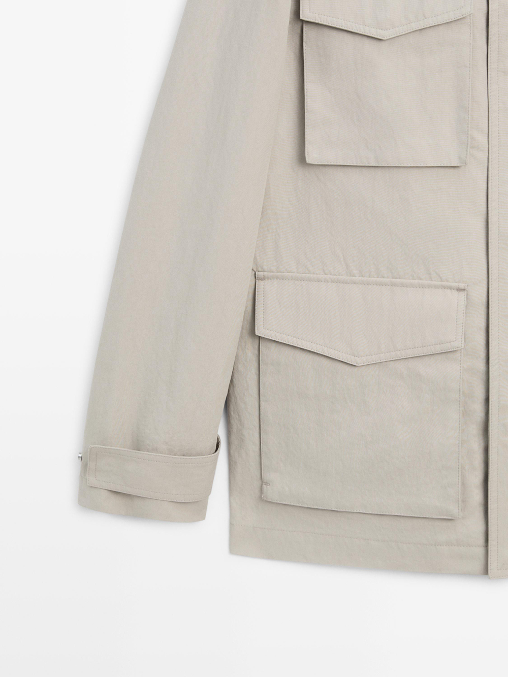 Massimo Dutti Куртка с карманами, дымчатый