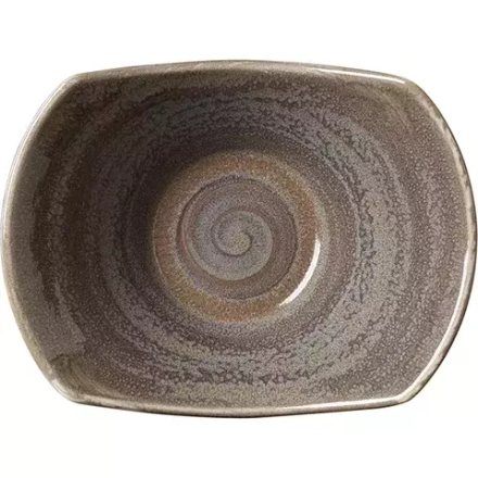 Салатник «Революшн» фарфор ,L=16,5см серый,коричнев
