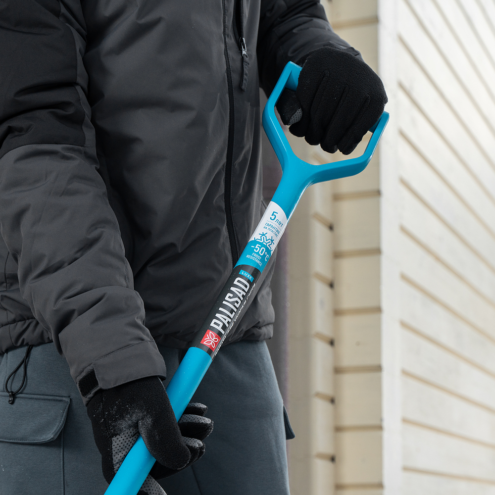 Лопата для уборки снега, полипропилен, 330х490х1265 мм, цельнолитая конструкция, LUXE Palisad