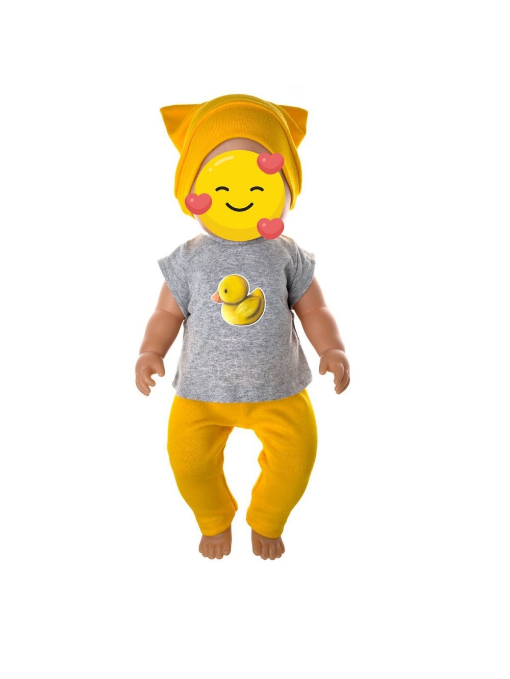 Шапка, футболка и брюки для куклы ростом 43 см (961)