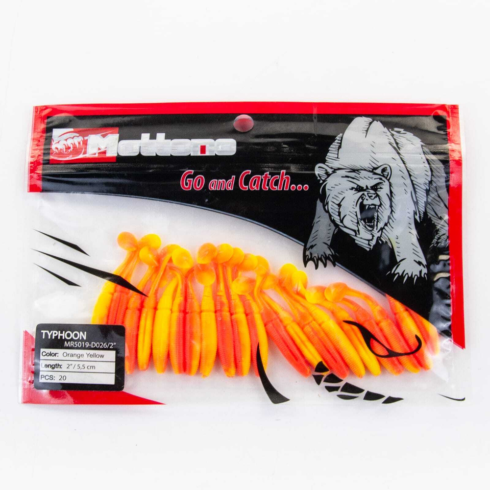 Виброхвост Mottomo Typhoon (55мм, 1гр), 20шт/уп