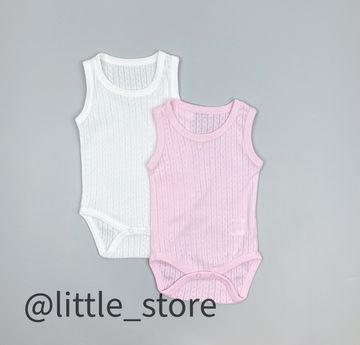 Боди-маечки ажурные, Розовый/белый