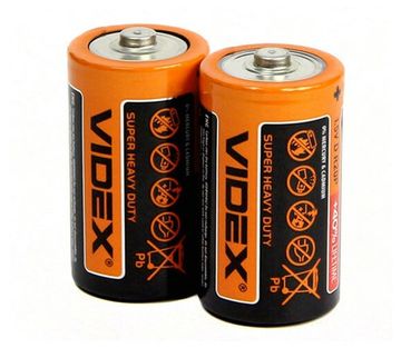 Батарейка солевая D Videx R20 Shrink