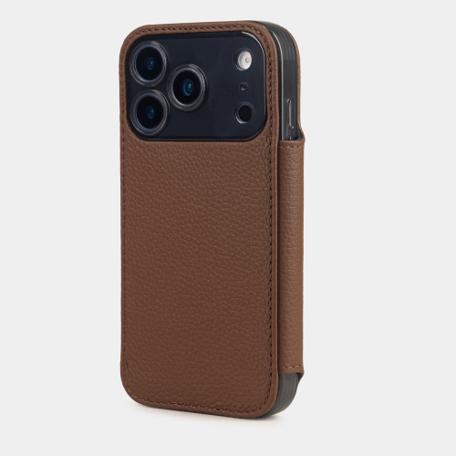 Чехол-книжка для iPhone 17 Pro Max - кожа телёнка, шоколад