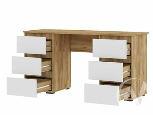 Письменный стол ПС 02 МС Хелен ЛДСП (дуб крафт золото/белый шагрень)