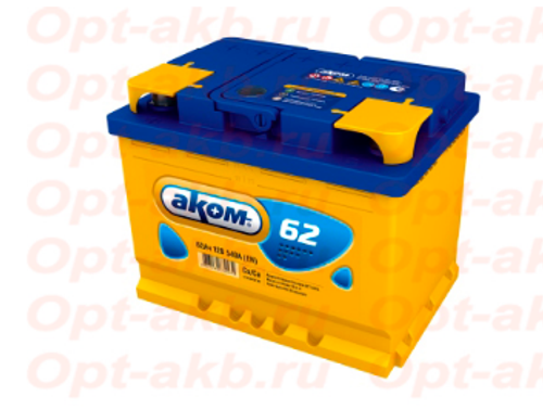 Аккумулятор 6СТ-62 А.ч., о.п., R+, АКОМ