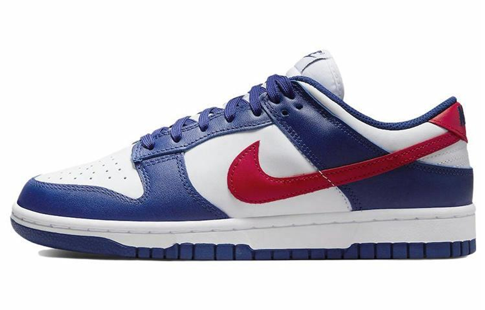 Кроссовки Nike Dunk Low "White And University Red" (Женская размерная сетка)