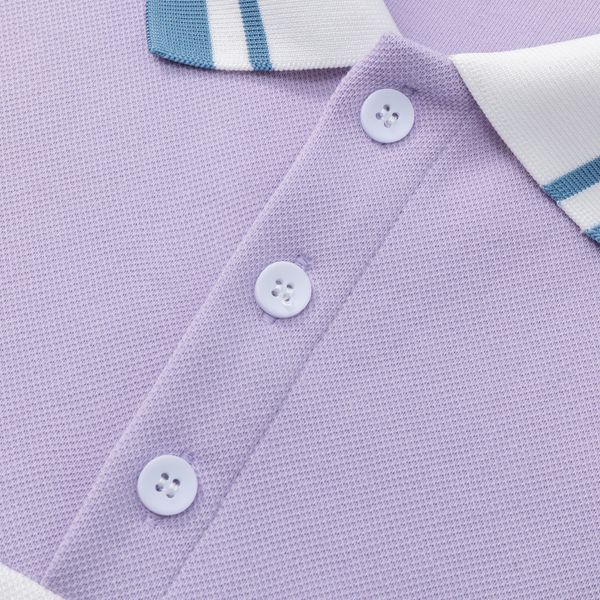 Поло фиолетовый/белый/ пыльно-синий - фото 4