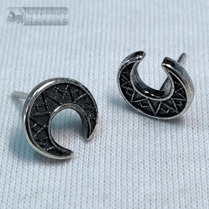 Серьги "Лунница" гвоздики