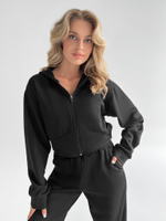 Костюм спортивный Mirana из укороченной толстовки и широких брюк на резинке