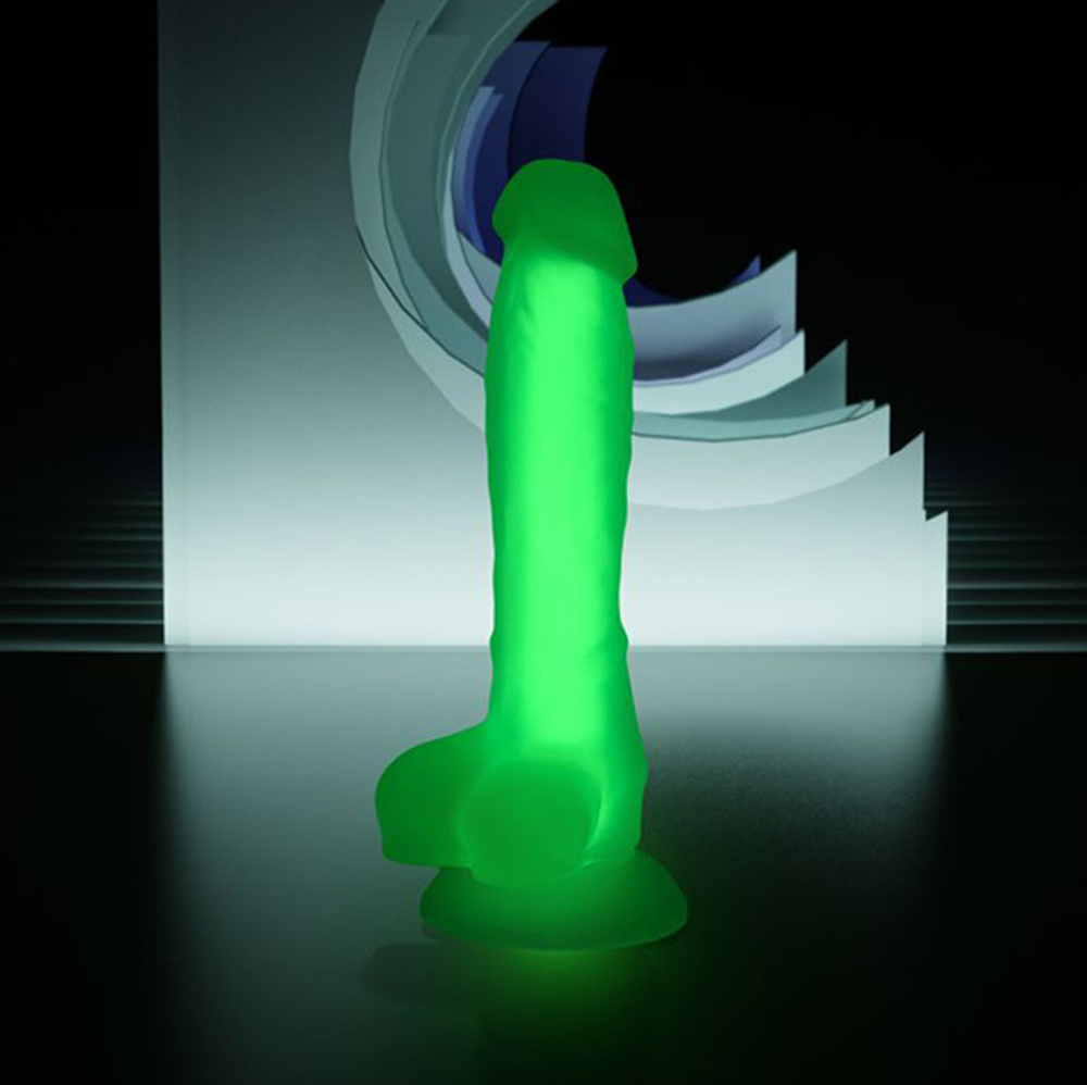 Прозрачно-зеленый светящийся в темноте фаллоимитатор 22см ToyFa Beyond Clark Glow 872001
