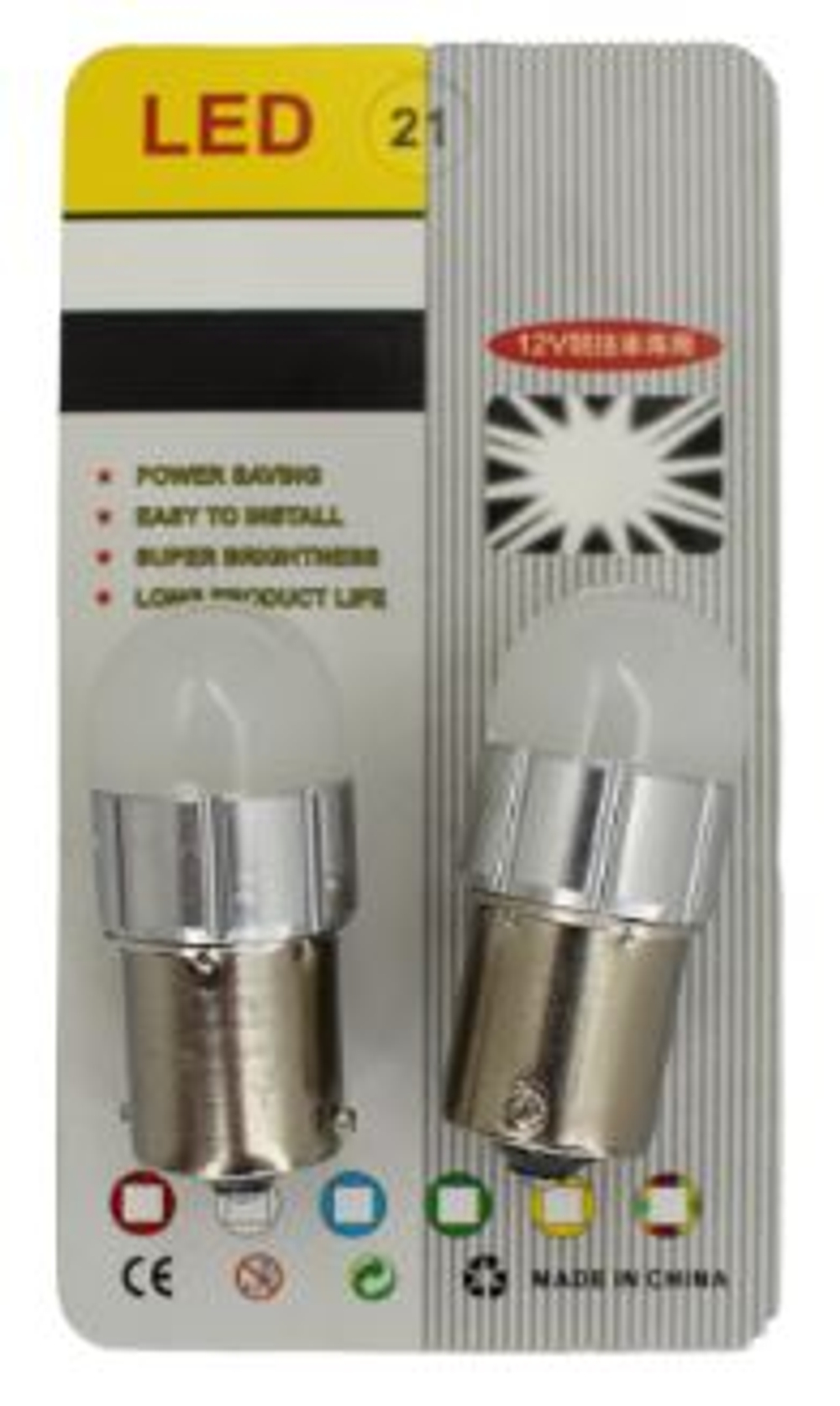 Светодиод 12V T25  ШАР 1156 WHITE MT 3D-3W (1конт) Шар матов- Хром обод (кт2шт) GQ-10099/1-12v