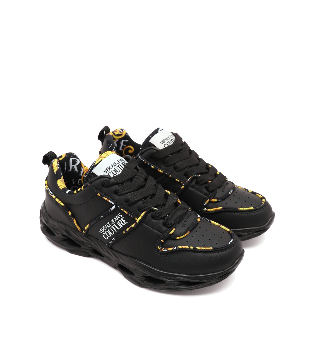 Кожаные кроссовки Versace Jeans Couture - черный(74VA3SS1ZP214)