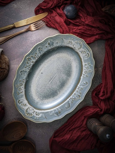 Блюдо овальное 32x24,2 см h 4,7 см, фарфор, Vintage