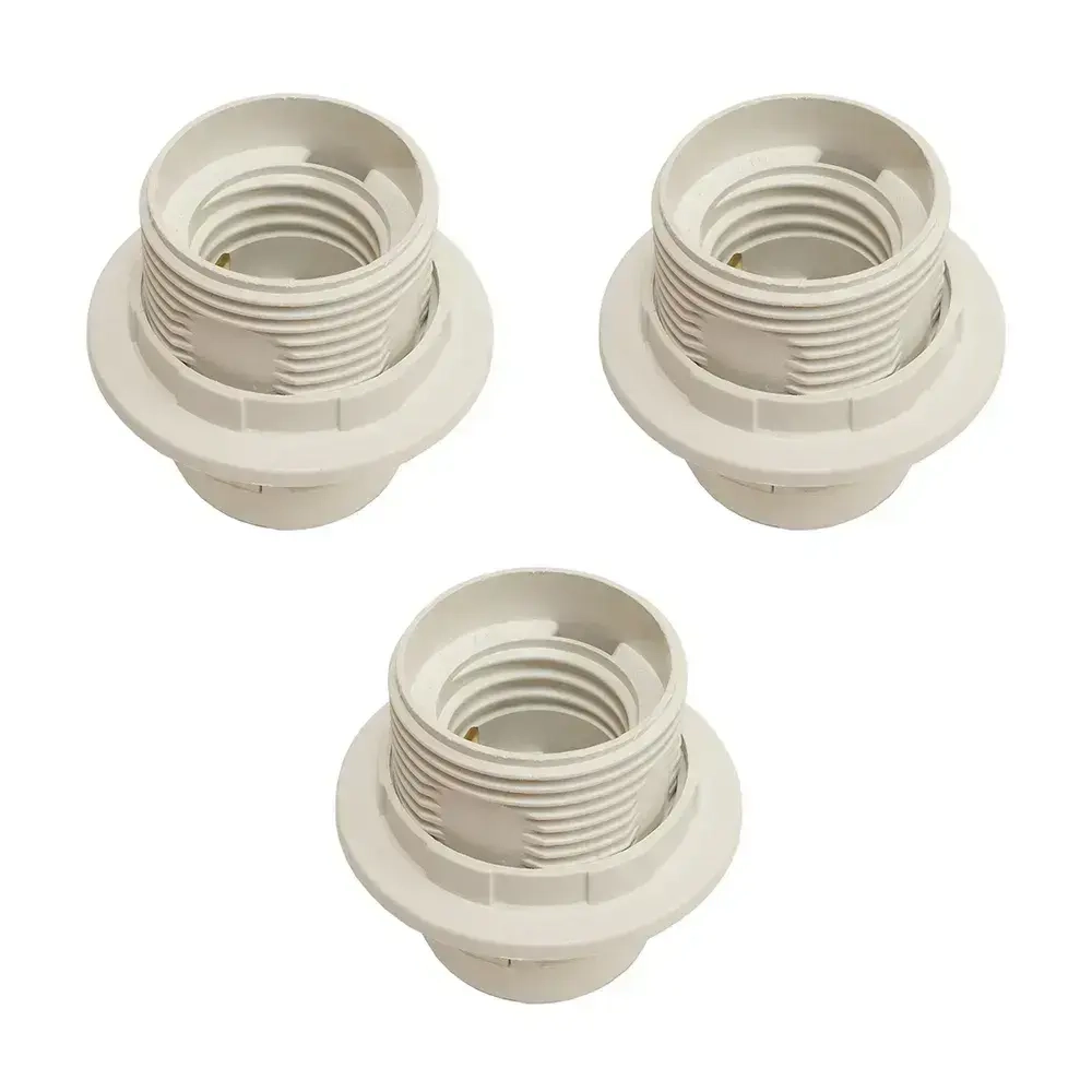 Патрон DORI подвесной, с кольцом термостойкий пластик для лампы E27, белый (3шт)