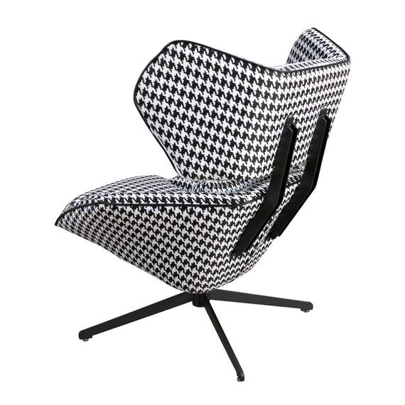 Вращающееся кресло 5142  из ткани черного и белого цвета