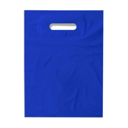 Синий полиэтиленовый пакет с вырубной ручкой 50*60+4см 70мкм