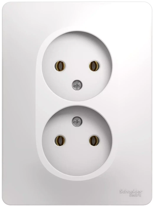 РОЗЕТКА двойная без заземления,16А, в сборе, БЕЛЫЙ  GSL000120