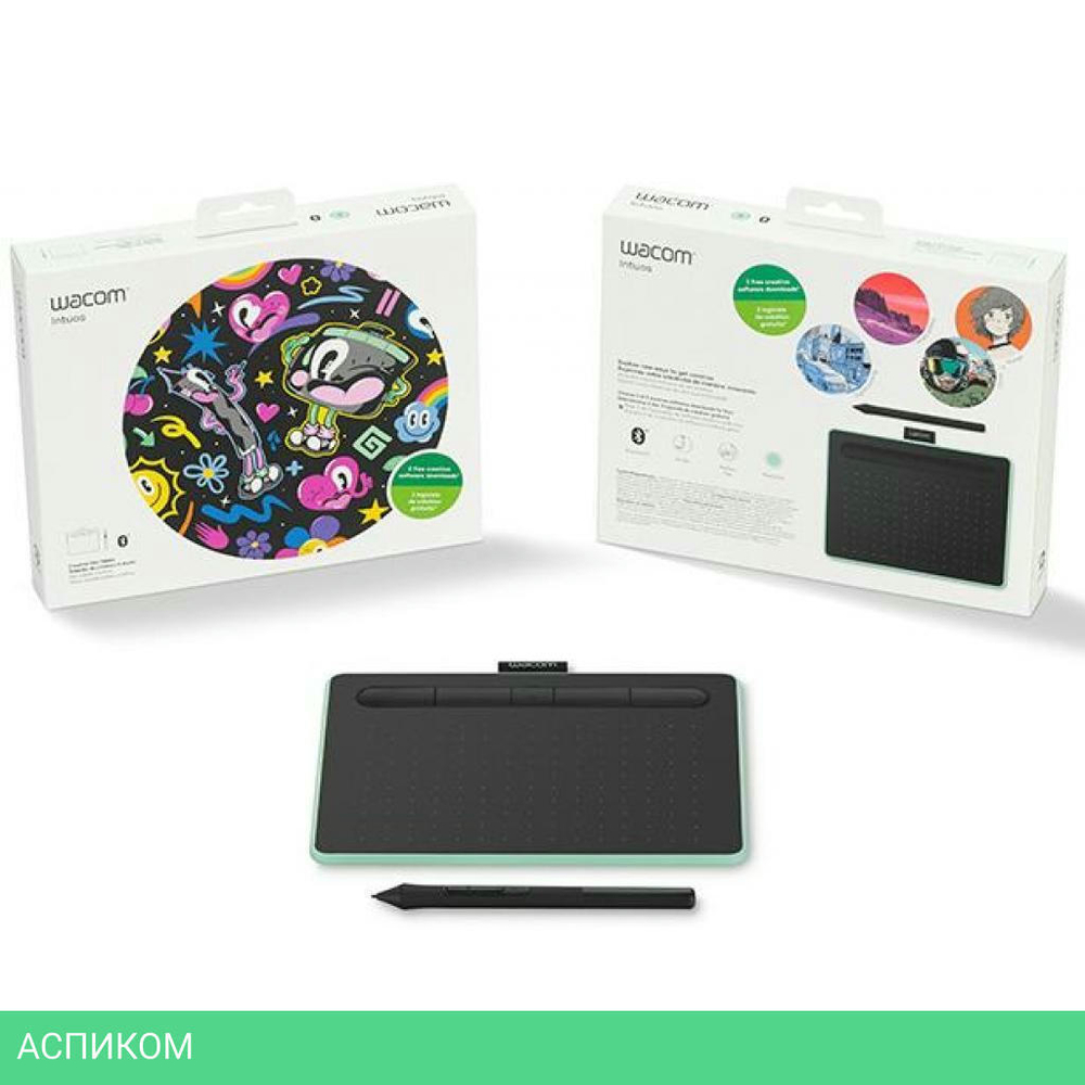 Графический планшет Wacom Intuos S Bluetooth Pistachio (CTL-4100WLE-N)