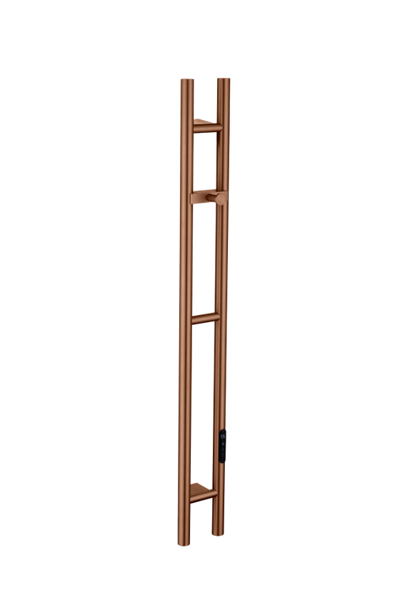 Полотенцесушитель электрический 2-трубы круглый BRUSHED BRONZE