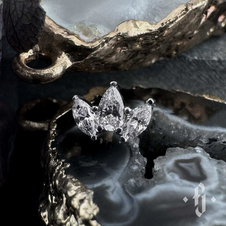 Кластер "Trin" - Белое золото - White CZ