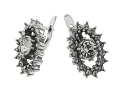 "Снегопад" серьги в серебряном покрытии из коллекции "Погода" от Jenavi c английским замком