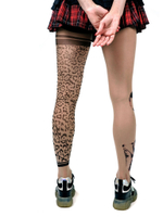 Колготки с леопардовым принтом с одной стороны и девушкой с другой (Размер: S-M-L) (Цвет: бежевый)