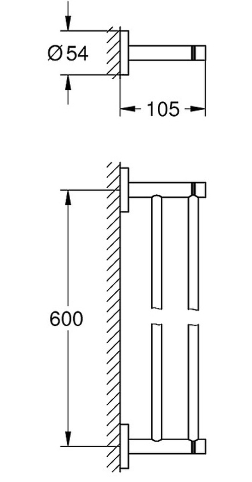 Полотенцедержатель Grohe Essentials 40802BE1 двойной Никель глянец
