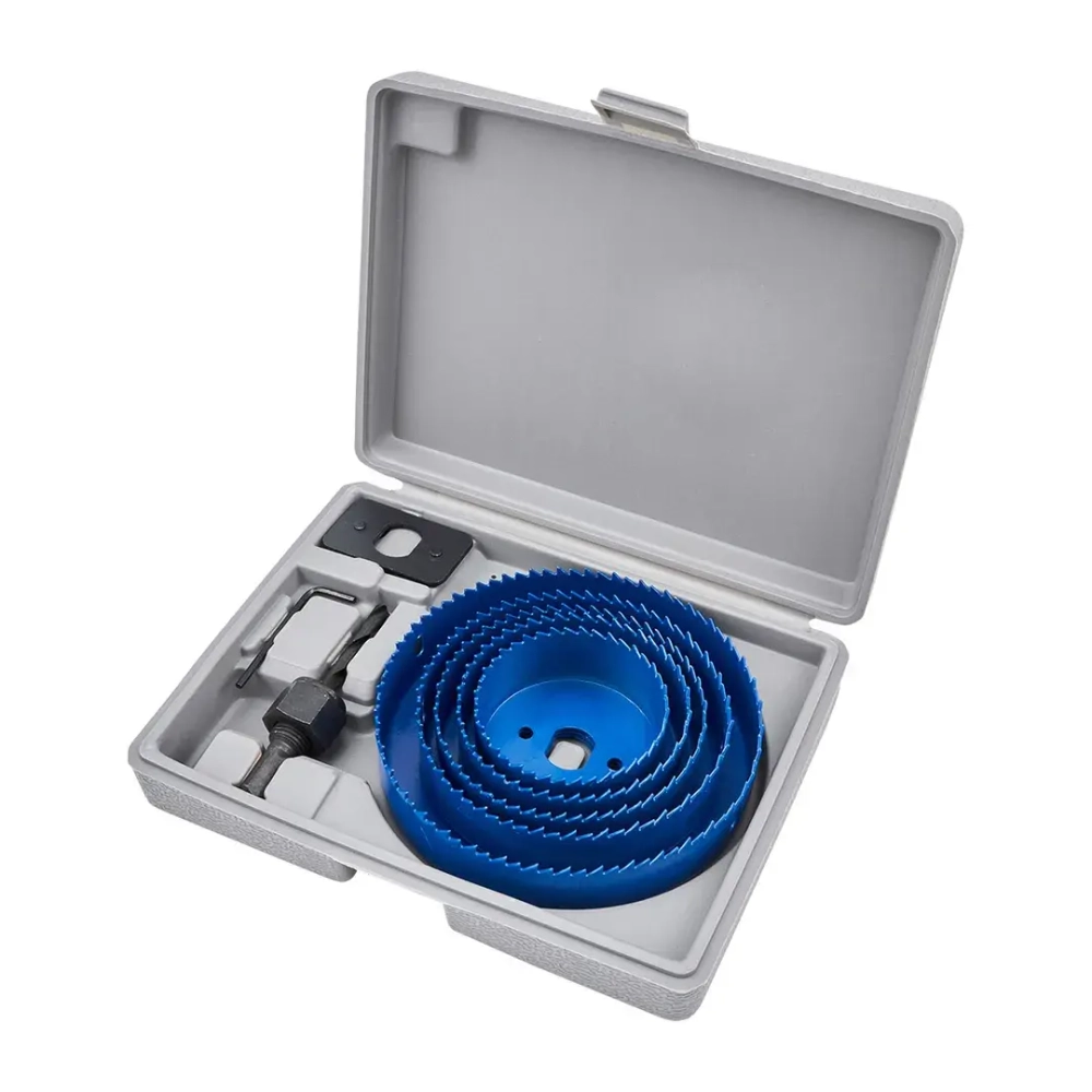 Набор пил кольцевых по дереву и пластику, 8пр.(64,76,89,102,127мм), в пластиковом кейсе Forsage F-HS08