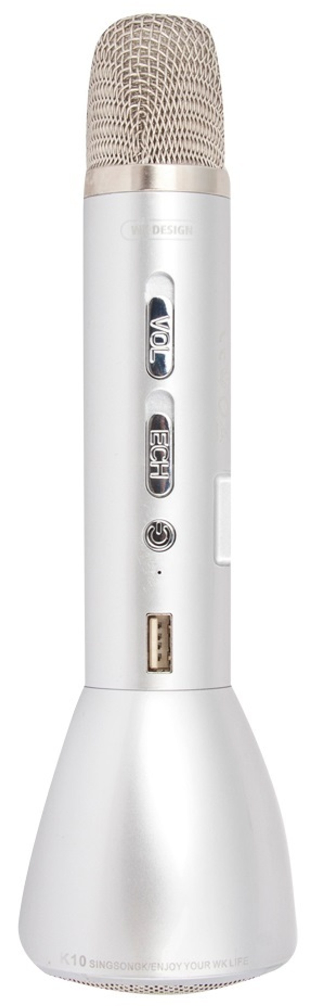 Беспроводной Bluetooth микрофон караоке  WT-K10 silver