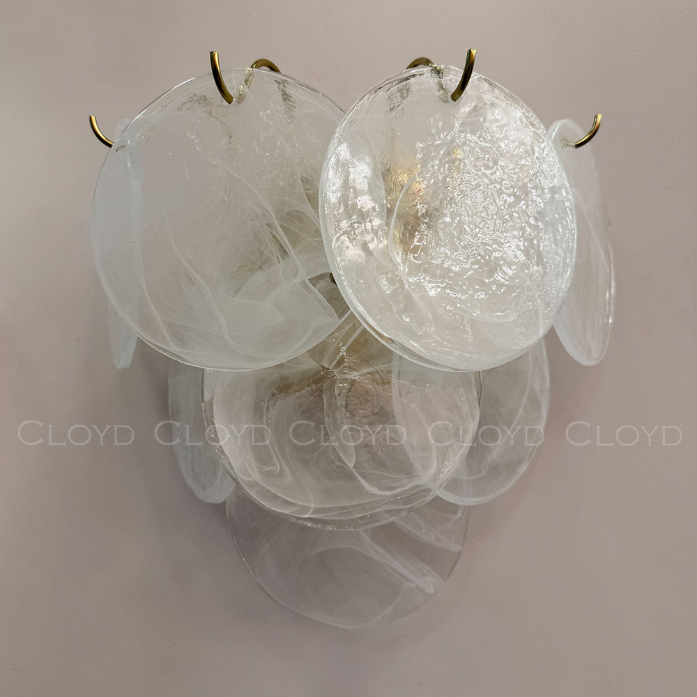 Бра Cloyd LINZE-B W2 / выс. 32 см - латунь - белое стекло (арт.20482)