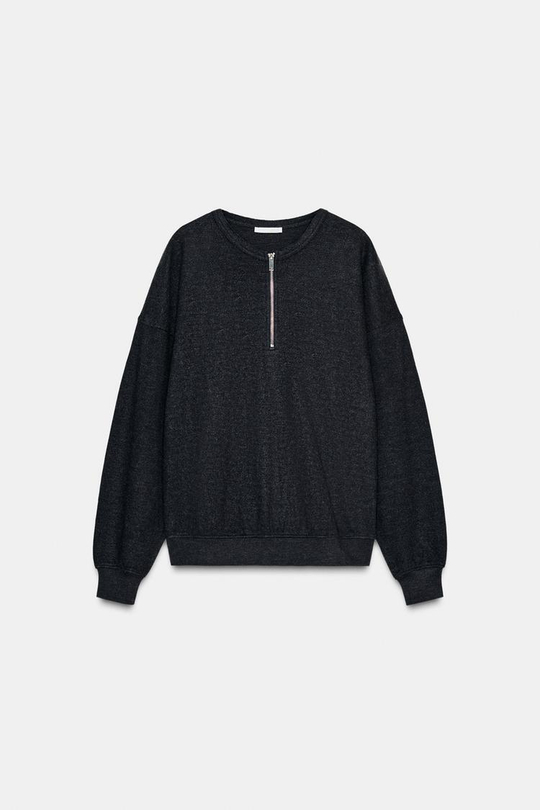 ZARA ТОЛСТОВКА НА МОЛНИИ, ТЕМНО-СЕРЫЙ