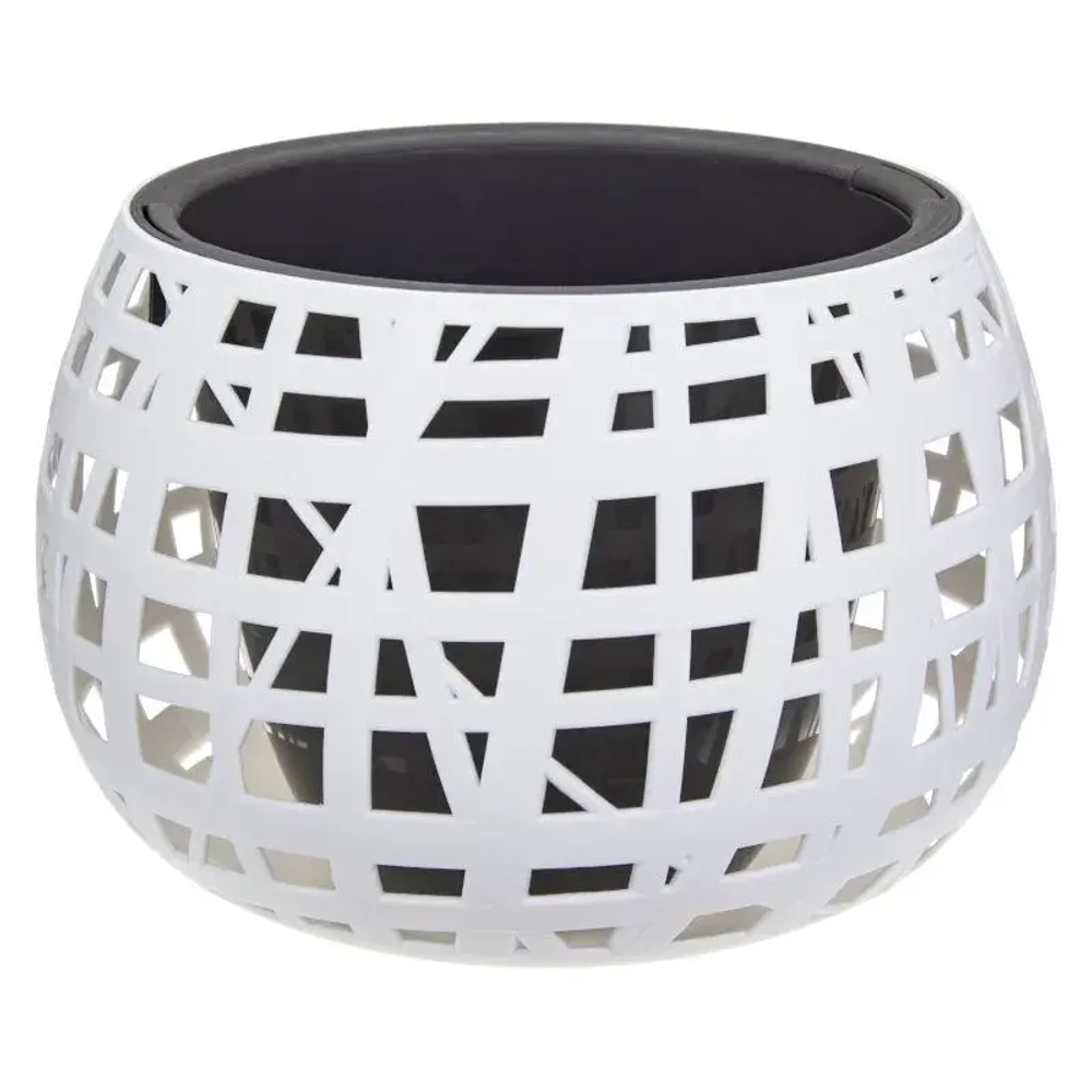 Кашпо ХАОС D290мм 4л с вставкой Белый (комплект 4 шт)