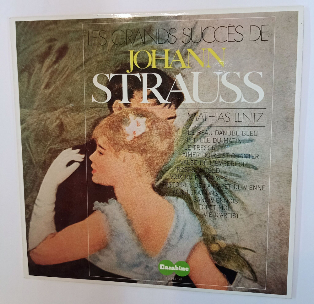 Винтажная виниловая пластинка LP Mathias Lentz Les Grands Succes De Johann Strauss (France 1974)