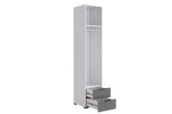 Шкаф однодверный "Зефир" 107.01, (Белое дерево/Серый (эмаль))