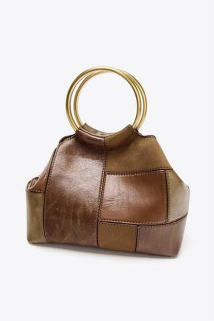 ZARA МИНИ-СУМКА-МЕШОК ИЗ ПЭЧВОРКА С ЖЕСТКИМИ РУЧКАМИ, РАЗНОЦВЕТНЫЙ