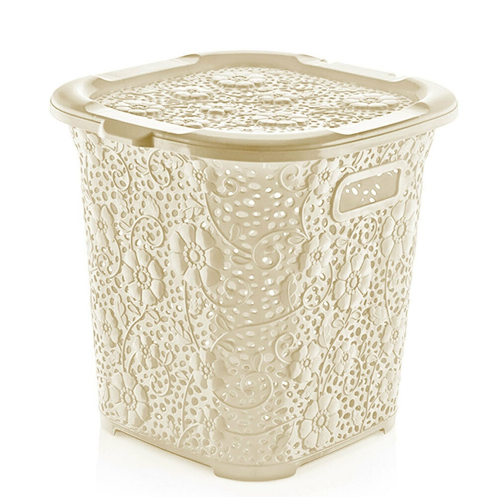 Корзина 15л многофункциональная "Ажурная", цвет кремовый