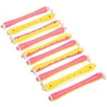 Бигуди пластмассовые-коклюшки 10шт, d=9мм (желто-розовый)