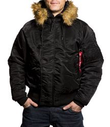 Куртка короткая зимняя Alpha N-2B Flight Jacket (черная - black)