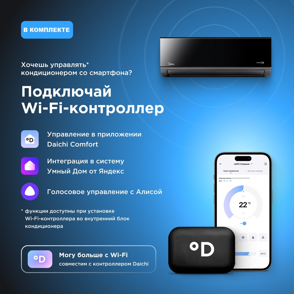 Сплит-система инверторного типа Midea Persona Full* DC Inverter + Wi-Fi модуль Daichi