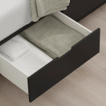 Каркас кровати с местом для хранения и матрасом - IKEA NORDLI, 200х90 см, матрас жесткий, черный, НОРДЛИ ИКЕА
