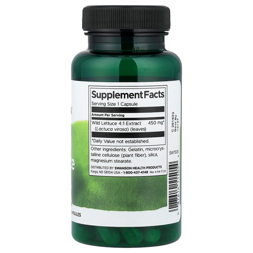 Swanson, Дикий салат, 450 мг, 60 капсул
