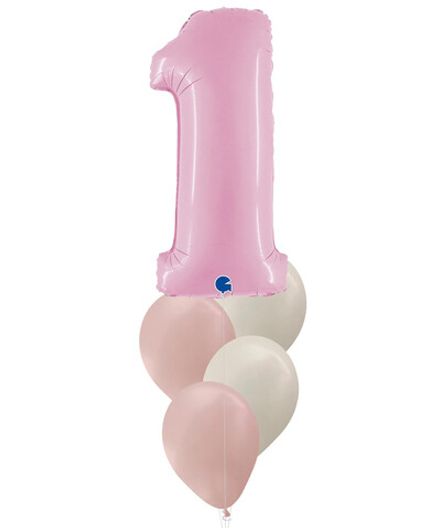 Фонтан с цифрой "В нежно-розовом цвете"