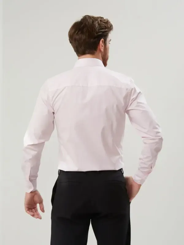 Рубашка приталенная SLIM FIT с длинным рукавом, бледно-розовая