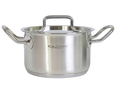 Кастрюля 3л нерж Общепит d-18 h-12 металл.кр. ТРС