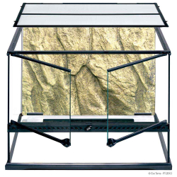 Hagen Exo Terra Terrarium Medium Wide - террариум из стекла 60x45x45см с дверцами, покровной сеткой и декоративным фоном