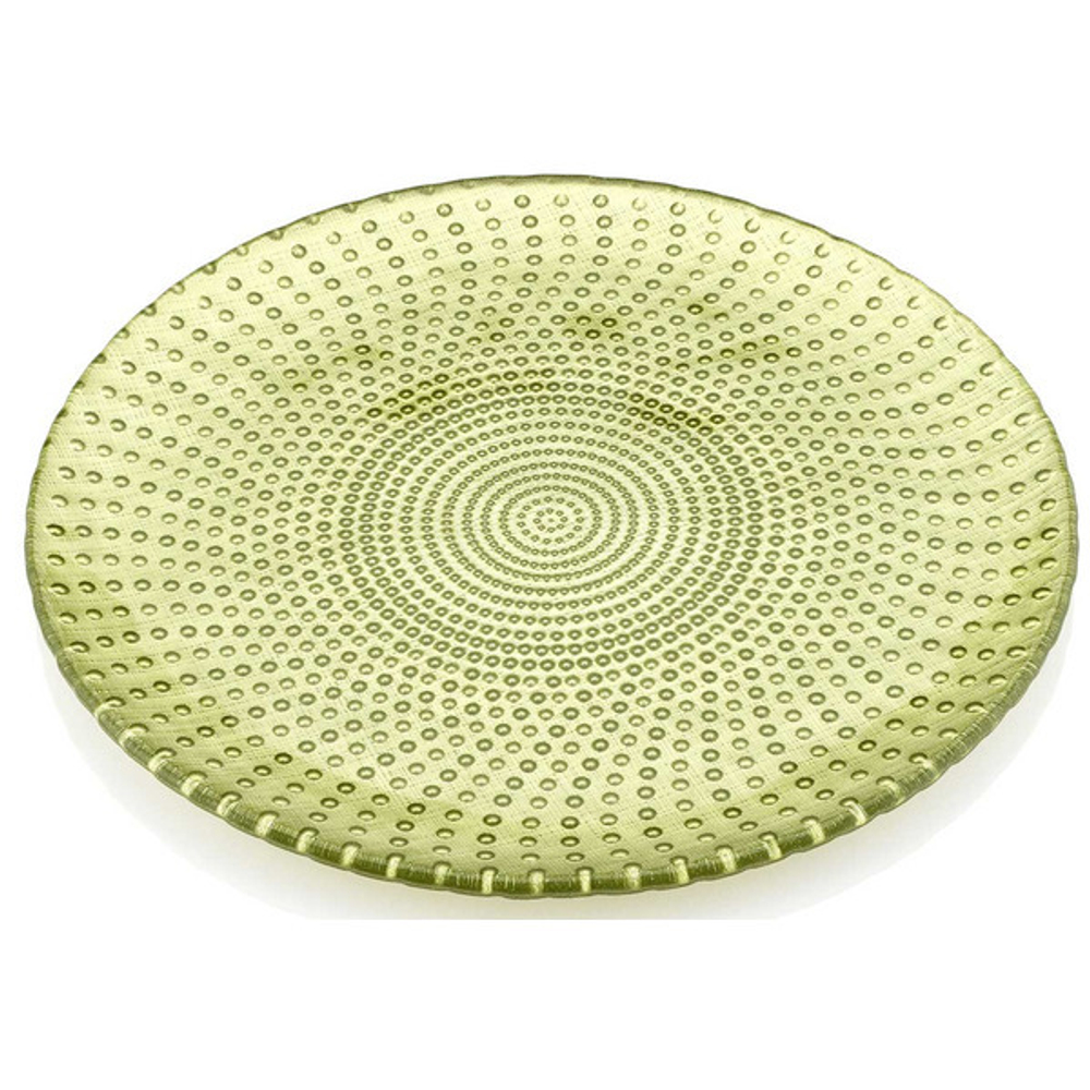 Блюдо круглое IVV Карамель 37см зелёное