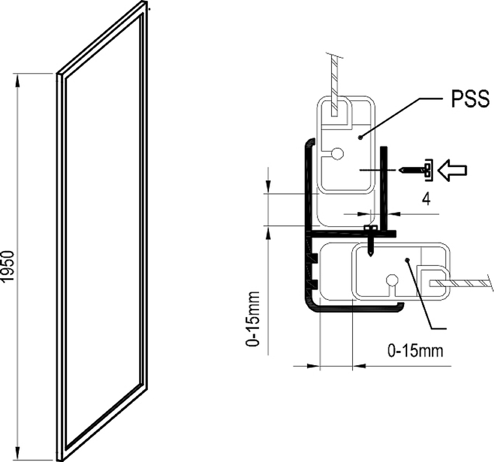 Душевая стенка Ravak Supernova PSS-80 940401O2Z1 профиль Белый стекло Transparent