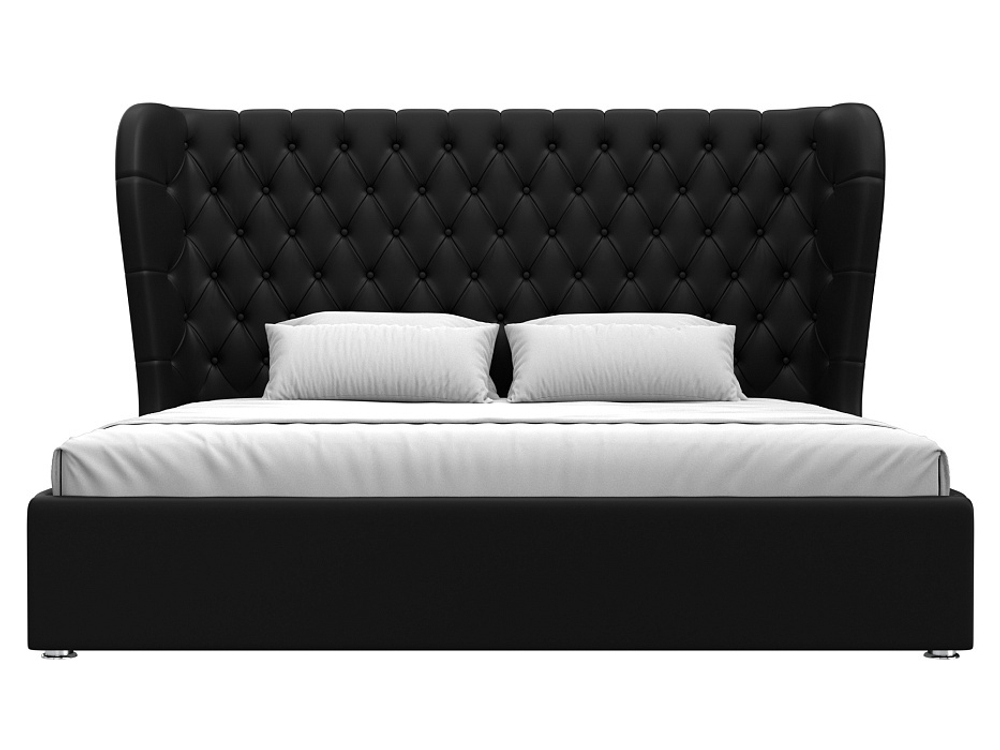 Кровать интерьерная Далия 200, Черный, Экокожа, 108366