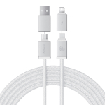 Кабель C+U - C+L Baseus Versatile Two-for-Two Charging+Data 60W 0.6-2m - Moon White